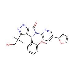 COc1ccccc1[C@@H]1c2c(C(C)(C)CO)n[nH]c2C(=O)N1c1ccc(-c2ccco2)cn1 ZINC000096177272
