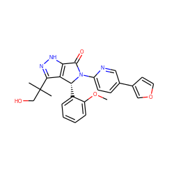 COc1ccccc1[C@@H]1c2c(C(C)(C)CO)n[nH]c2C(=O)N1c1ccc(-c2ccoc2)cn1 ZINC000096177257