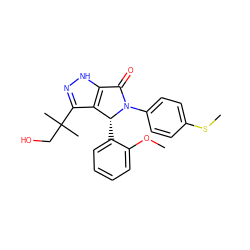 COc1ccccc1[C@@H]1c2c(C(C)(C)CO)n[nH]c2C(=O)N1c1ccc(SC)cc1 ZINC000096176957