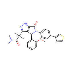 COc1ccccc1[C@H]1c2c(C(C)(C)C(=O)N(C)C)n[nH]c2C(=O)N1c1ccc(-c2ccsc2)cc1 ZINC000096177180
