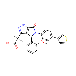 COc1ccccc1[C@H]1c2c(C(C)(C)C(=O)O)n[nH]c2C(=O)N1c1ccc(-c2ccsc2)cc1 ZINC000096177173