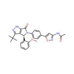 COc1ccccc1[C@H]1c2c(C(C)(C)C)n[nH]c2C(=O)N1c1ccc(-c2cc(NC(C)=O)no2)cc1 ZINC000096177155