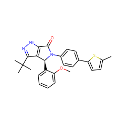 COc1ccccc1[C@H]1c2c(C(C)(C)C)n[nH]c2C(=O)N1c1ccc(-c2ccc(C)s2)cc1 ZINC000096177282