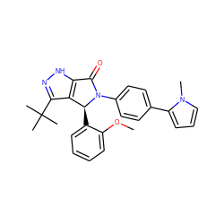 COc1ccccc1[C@H]1c2c(C(C)(C)C)n[nH]c2C(=O)N1c1ccc(-c2cccn2C)cc1 ZINC000096177213