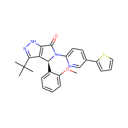 COc1ccccc1[C@H]1c2c(C(C)(C)C)n[nH]c2C(=O)N1c1ccc(-c2cccs2)cn1 ZINC000096177263