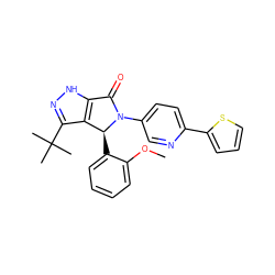 COc1ccccc1[C@H]1c2c(C(C)(C)C)n[nH]c2C(=O)N1c1ccc(-c2cccs2)nc1 ZINC000096177262
