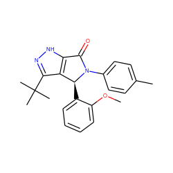 COc1ccccc1[C@H]1c2c(C(C)(C)C)n[nH]c2C(=O)N1c1ccc(C)cc1 ZINC000096177204
