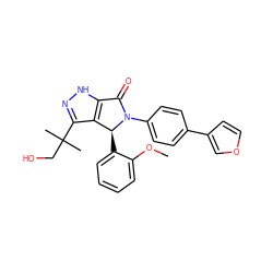 COc1ccccc1[C@H]1c2c(C(C)(C)CO)n[nH]c2C(=O)N1c1ccc(-c2ccoc2)cc1 ZINC000096177226