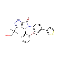COc1ccccc1[C@H]1c2c(C(C)(C)CO)n[nH]c2C(=O)N1c1ccc(-c2ccsc2)cc1 ZINC000096177224