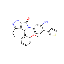 COc1ccccc1[C@H]1c2c(C(C)C)n[nH]c2C(=O)N1c1ccc(-c2ccsc2)c(N)c1 ZINC000096177247