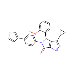 COc1ccccc1[C@H]1c2c(C3CC3)n[nH]c2C(=O)N1c1ccc(-c2ccsc2)cc1 ZINC000096177091