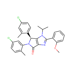 COc1ccccc1-c1nc2c(n1C(C)C)[C@H](c1ccc(Cl)cc1C)N(c1cc(Cl)ccc1C)C2=O ZINC000169705368