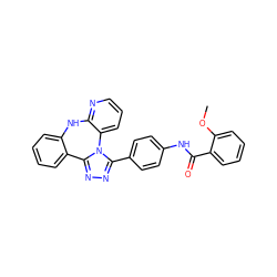 COc1ccccc1C(=O)Nc1ccc(-c2nnc3n2-c2cccnc2Nc2ccccc2-3)cc1 ZINC000141362524