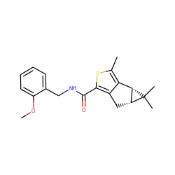 COc1ccccc1CNC(=O)c1sc(C)c2c1C[C@@H]1[C@H]2C1(C)C ZINC000035899982