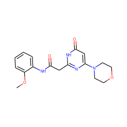 COc1ccccc1NC(=O)Cc1nc(N2CCOCC2)cc(=O)[nH]1 ZINC000115065897