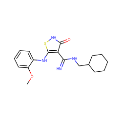 COc1ccccc1Nc1s[nH]c(=O)c1C(=N)NCC1CCCCC1 ZINC000101055172