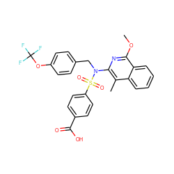 COc1nc(N(Cc2ccc(OC(F)(F)F)cc2)S(=O)(=O)c2ccc(C(=O)O)cc2)c(C)c2ccccc12 ZINC000203665548