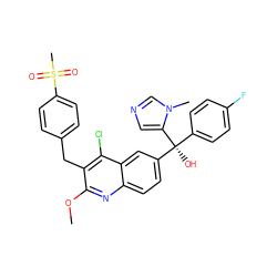 COc1nc2ccc([C@](O)(c3ccc(F)cc3)c3cncn3C)cc2c(Cl)c1Cc1ccc(S(C)(=O)=O)cc1 ZINC000219523611