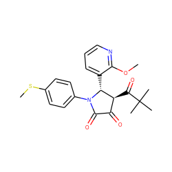 COc1ncccc1[C@@H]1[C@@H](C(=O)C(C)(C)C)C(=O)C(=O)N1c1ccc(SC)cc1 ZINC000169694962