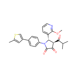 COc1ncccc1[C@@H]1[C@@H](C(=O)C(C)C)C(=O)C(=O)N1c1ccc(-c2csc(C)c2)cc1 ZINC000169695785