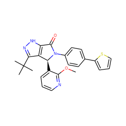 COc1ncccc1[C@H]1c2c(C(C)(C)C)n[nH]c2C(=O)N1c1ccc(-c2cccs2)cc1 ZINC000096177231