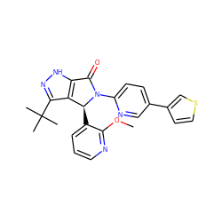 COc1ncccc1[C@H]1c2c(C(C)(C)C)n[nH]c2C(=O)N1c1ccc(-c2ccsc2)cn1 ZINC000096177269