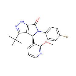 COc1ncccc1[C@H]1c2c(C(C)(C)C)n[nH]c2C(=O)N1c1ccc(Br)cc1 ZINC000096177217