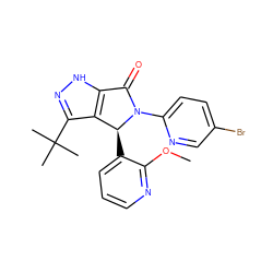 COc1ncccc1[C@H]1c2c(C(C)(C)C)n[nH]c2C(=O)N1c1ccc(Br)cn1 ZINC000096177266