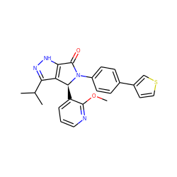 COc1ncccc1[C@H]1c2c(C(C)C)n[nH]c2C(=O)N1c1ccc(-c2ccsc2)cc1 ZINC000096177056
