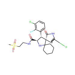 CS(=O)(=O)CCNC(=O)[C@@H]1NC2(CCCCC2)[C@@]2(C(=O)Nc3cc(Cl)ccc32)[C@H]1c1cccc(Cl)c1F ZINC000169700251