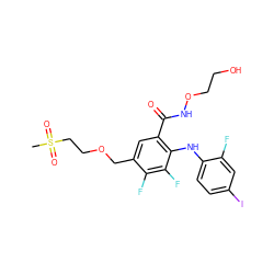 CS(=O)(=O)CCOCc1cc(C(=O)NOCCO)c(Nc2ccc(I)cc2F)c(F)c1F ZINC000096175810