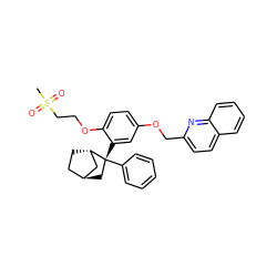 CS(=O)(=O)CCOc1ccc(OCc2ccc3ccccc3n2)cc1[C@@]1(c2ccccc2)C[C@H]2CC[C@H]1C2 ZINC000261129248