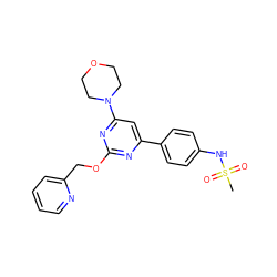 CS(=O)(=O)Nc1ccc(-c2cc(N3CCOCC3)nc(OCc3ccccn3)n2)cc1 ZINC000066258309