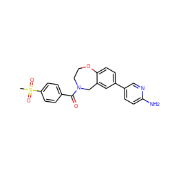 CS(=O)(=O)c1ccc(C(=O)N2CCOc3ccc(-c4ccc(N)nc4)cc3C2)cc1 ZINC000095588350