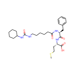 CSCC[C@H](NC(=O)[C@H](Cc1ccccc1)NC(=O)CCCCCNC(=O)NC1CCCCC1)C(=O)O ZINC000036330735
