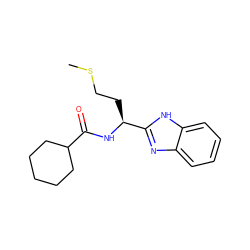 CSCC[C@H](NC(=O)C1CCCCC1)c1nc2ccccc2[nH]1 ZINC000006016728