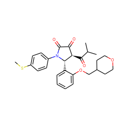 CSc1ccc(N2C(=O)C(=O)[C@@H](C(=O)C(C)C)[C@@H]2c2ccccc2OCC2CCOCC2)cc1 ZINC000169696748