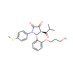 CSc1ccc(N2C(=O)C(=O)[C@@H](C(=O)C(C)C)[C@@H]2c2ccccc2OCCCO)cc1 ZINC000169696317