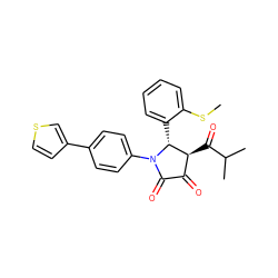 CSc1ccccc1[C@@H]1[C@@H](C(=O)C(C)C)C(=O)C(=O)N1c1ccc(-c2ccsc2)cc1 ZINC000169696627