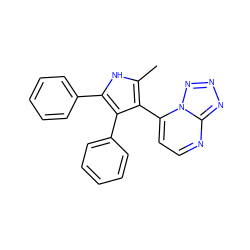 Cc1[nH]c(-c2ccccc2)c(-c2ccccc2)c1-c1ccnc2nnnn12 ZINC000169352550