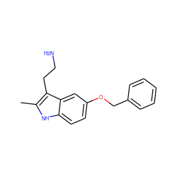 Cc1[nH]c2ccc(OCc3ccccc3)cc2c1CCN ZINC000000140725