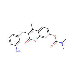 Cc1c(Cc2cccc(N)c2)c(=O)oc2cc(OC(=O)N(C)C)ccc12 ZINC000114930552