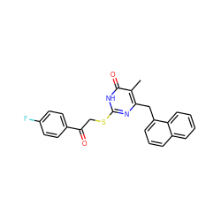 Cc1c(Cc2cccc3ccccc23)nc(SCC(=O)c2ccc(F)cc2)[nH]c1=O ZINC000026940548