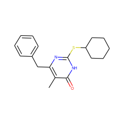 Cc1c(Cc2ccccc2)nc(SC2CCCCC2)[nH]c1=O ZINC000013742866