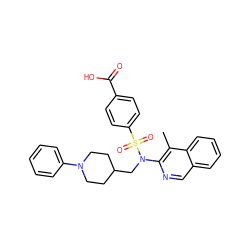 Cc1c(N(CC2CCN(c3ccccc3)CC2)S(=O)(=O)c2ccc(C(=O)O)cc2)ncc2ccccc12 ZINC000204321023