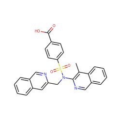Cc1c(N(Cc2cc3ccccc3cn2)S(=O)(=O)c2ccc(C(=O)O)cc2)ncc2ccccc12 ZINC000473201041