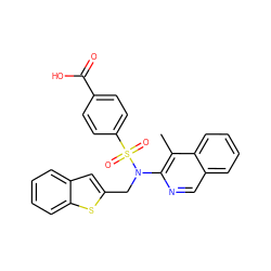 Cc1c(N(Cc2cc3ccccc3s2)S(=O)(=O)c2ccc(C(=O)O)cc2)ncc2ccccc12 ZINC000203666933