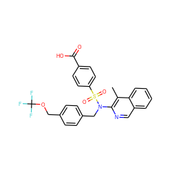 Cc1c(N(Cc2ccc(COC(F)(F)F)cc2)S(=O)(=O)c2ccc(C(=O)O)cc2)ncc2ccccc12 ZINC000261193255