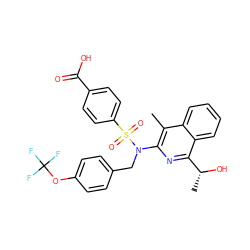 Cc1c(N(Cc2ccc(OC(F)(F)F)cc2)S(=O)(=O)c2ccc(C(=O)O)cc2)nc([C@@H](C)O)c2ccccc12 ZINC000203772176