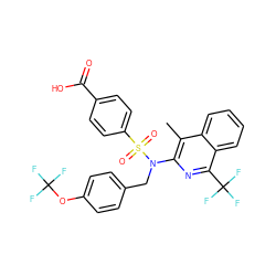 Cc1c(N(Cc2ccc(OC(F)(F)F)cc2)S(=O)(=O)c2ccc(C(=O)O)cc2)nc(C(F)(F)F)c2ccccc12 ZINC000217618343